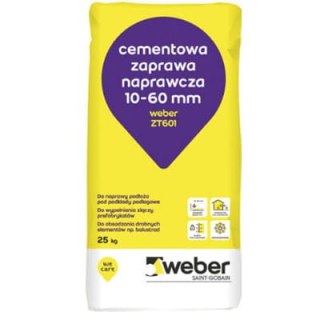 Cementowa zaprawa naprawcza 10-60 mm weber ZT601