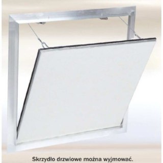 Klapa rewizyjna aluminiowa hermetyczna i pyłoszczelna z płytą GKBi/H2 do ścian i sufitów. System F2 AKL Wymiary: 20x20, 30x30, 4