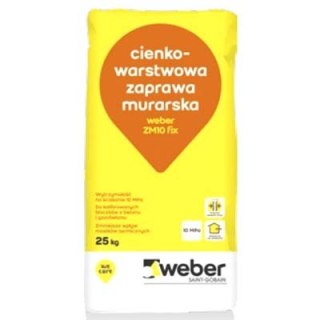 Cienkowarstwowa zaprawa murarska weber ZM10 fix