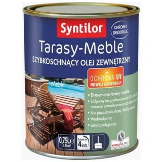 Szybkoschnący olej zewnętrzny na Tarasy Meble 0,75l - 5l Syntilor