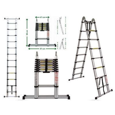 Drabina teleskopowa przegubowa DT25R wysokość robocza do 500 cm