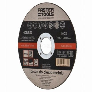 Tarcza do cięcia metalu INOX 115 x 1 mm 1900 Faster Tools